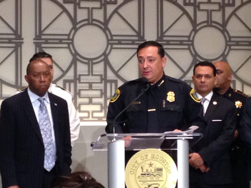Houston mayor Sylvester Turner, HPD chief Art Acevedo and Harris County sheriff Ed Gonzalez took part in a press conference about the security plans for Super Bowl 51, which will be played in Houston next February 5th.