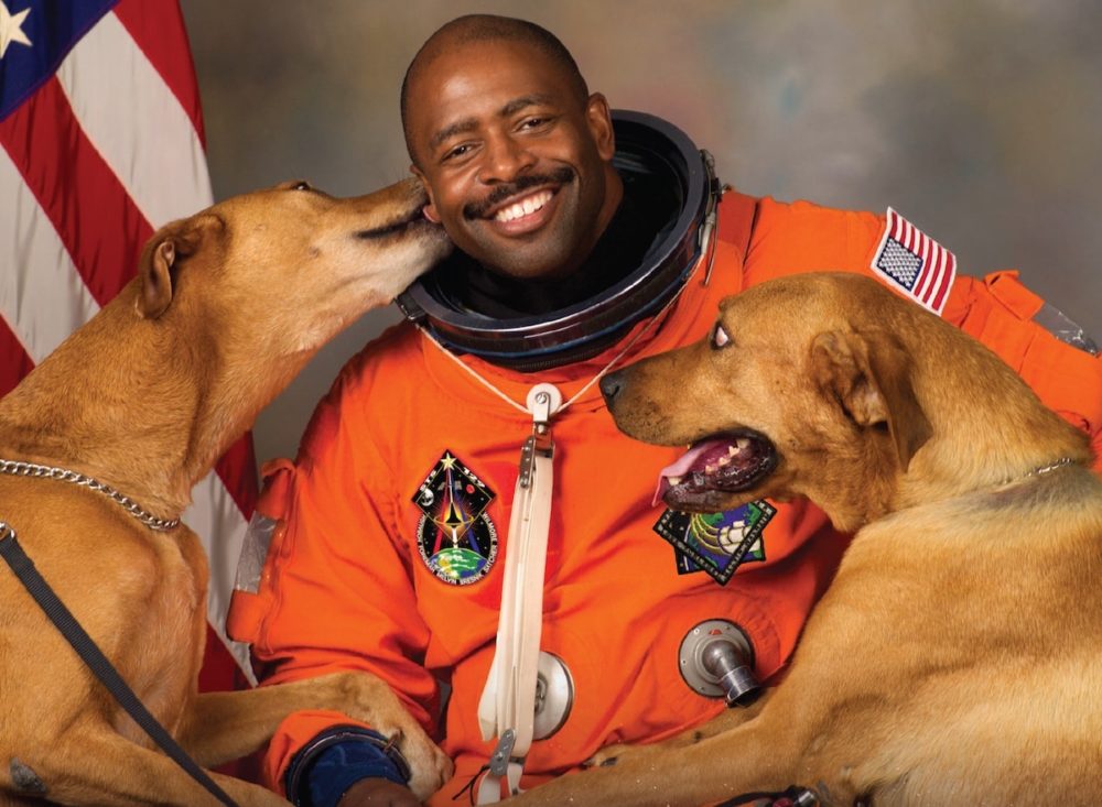 Former Astronaut Leland Melvin And His Dogs
