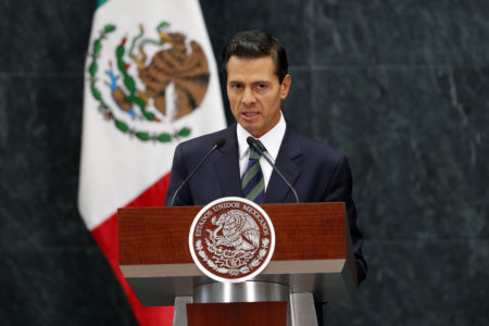 Mexican President Enrique Peña Nieto speaks during a news conference last August in Mexico City