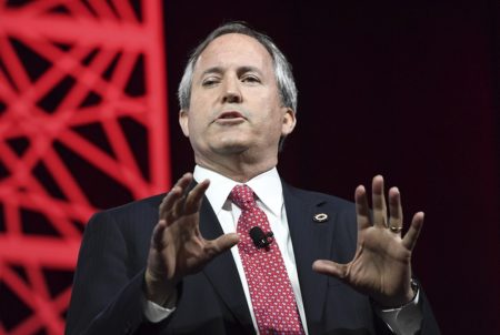 Texas Attorney General Ken Paxton testifies how his faith is getting him through his recent legal woes during a speech to a gathering at the Republican Party of Texas gathering in Dallas May 14, 2016.