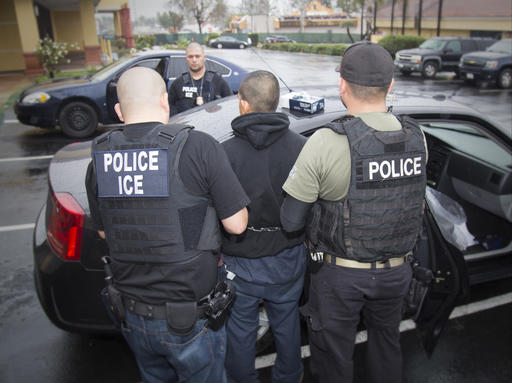 In this Tuesday, Feb. 7, 2017, photo released by U.S. Immigration and Customs Enforcement shows foreign nationals being arrested this week during a targeted enforcement operation conducted by U.S. Immigration and Customs Enforcement (ICE) aimed at immigration fugitives, re-entrants and at-large criminal aliens in Los Angeles. Immigrant advocates on Friday, Feb. 10, 2017, decried a series of arrests that federal deportation agents said aimed to round up criminals in Southern California but they believe mark a shift in enforcement under the Trump administration.