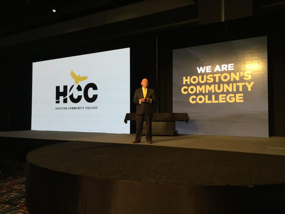 HCC Chancellor Cesar Maldonado addressed a crowd at the George R. Brown Convention Center on the state of the college.