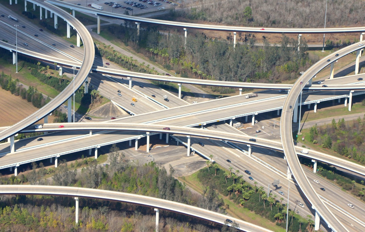 Highway Interchange Freeways Traffic Roads - Arial - FMartin