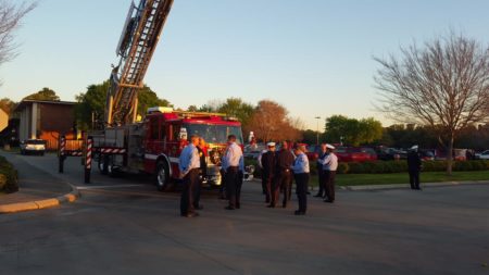 Firefighters gather for procession for Cpt. Bill Dowling at HBU.