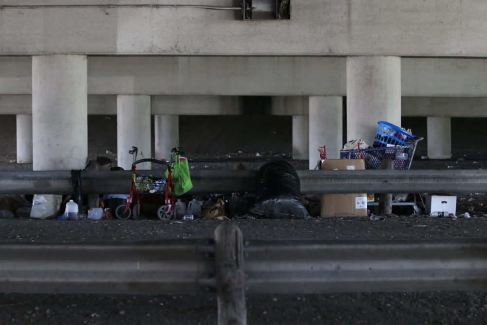The potential ordinance about encampments would be aimed at situations like the ones this photo, taken at the intersection of I-45 and Cullen Boulevard, just south of downtown Houston, shows.