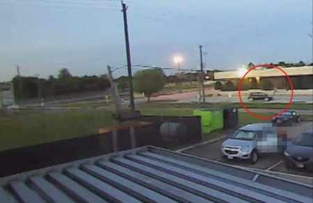 Screen grab of video clip of a suspect vehicle in the murder of Assistant Chief Deputy Clinton Greenwood.