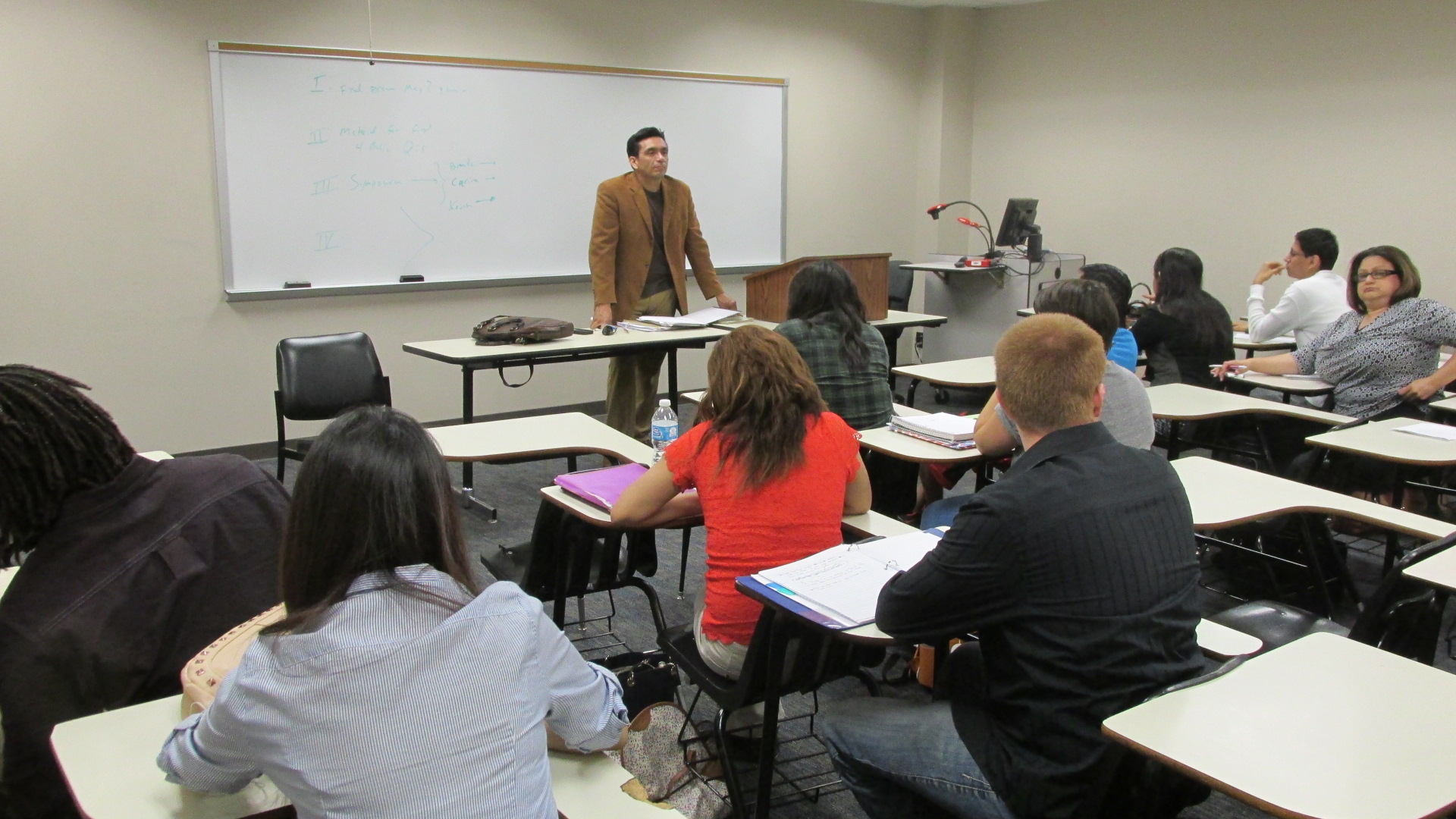 Tony Diaz, a professor at Lone Star College and also an activist with the group Librotraficante, says when students can relate more to a class, they are more engaged and do better academically. (Photo: Laura Isensee | Houston Public Media)