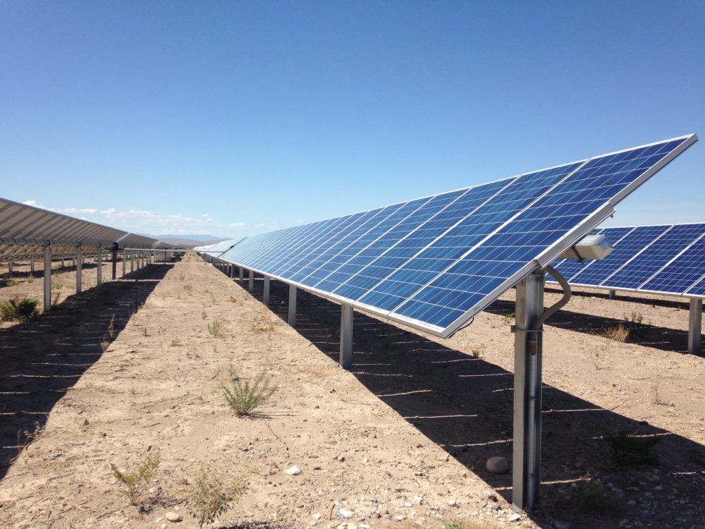 A small-scale solar farm used by the border city of Presidio, TX