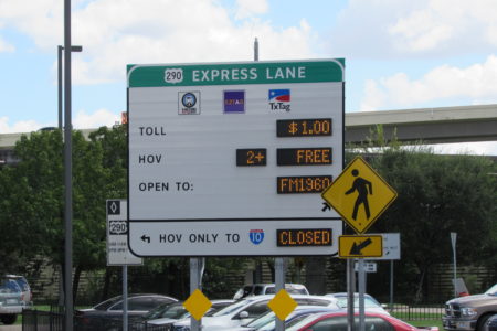 The U.S. 290 HOV lane connects with Metro's Northwest Transit Center.