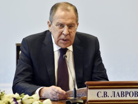 Russian Foreign Minister Sergey Lavrov says the U.S. attack on Syria reminded him of the invasion of Iraq in 2003. Lavrov said no Russian servicemen were hurt in the U.S. strike on a Syrian air base.