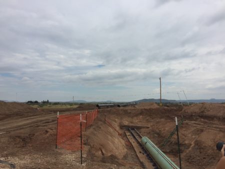 A segment of the Trans-Pecos Pipeline under construction in Alpine, TX in 2016. The pipeline is among many owned by Warren's company Energy Transfer Partners.