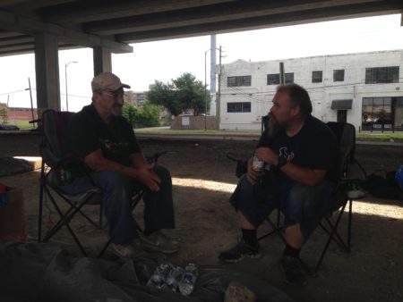 Billy Pierce and William Tucker live in a homeless encampment located just around the corner from Minute Maid Park. They say they don’t have a problem with the ordinance and will respect the new rules.