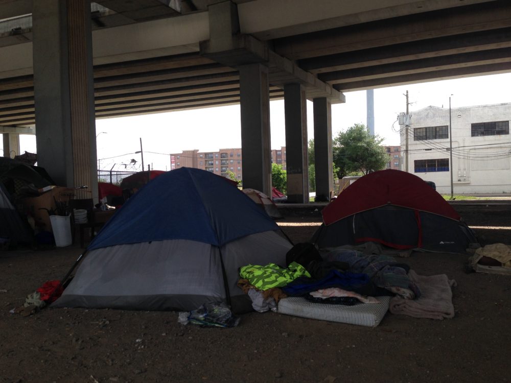 Members of Houston encampment near Minute Maid found work related