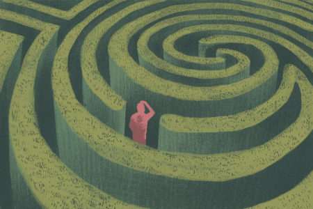A man in a maze