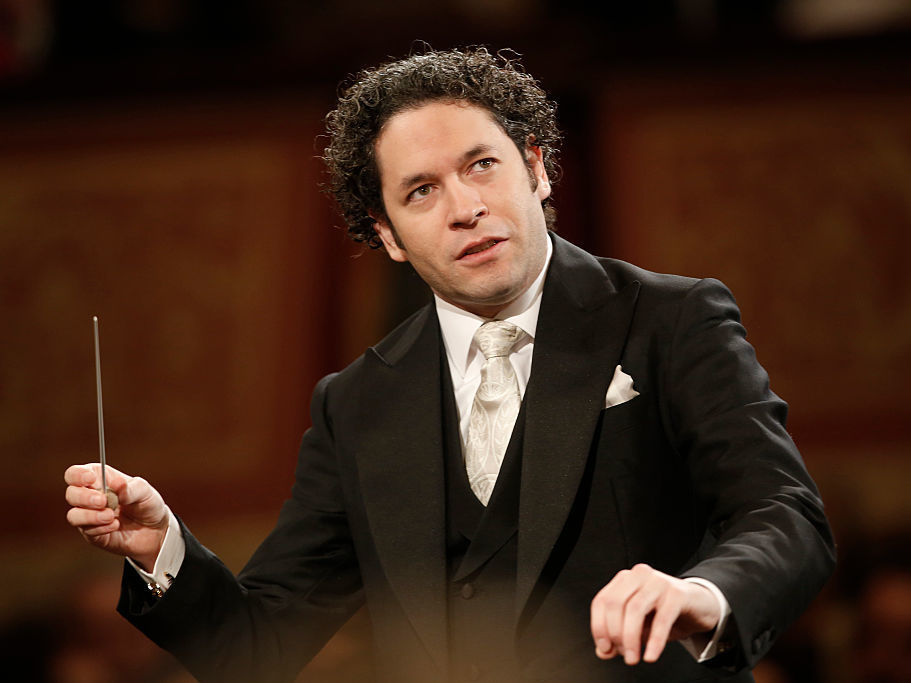 Venezulean conductor Gustavo Dudamel, conducting in Vienna, Austria, in January 2017.