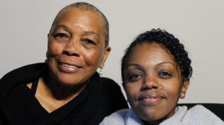 Sarah Churchill and her daughter Yomi Wrong at their StoryCorps interview in San Francisco.