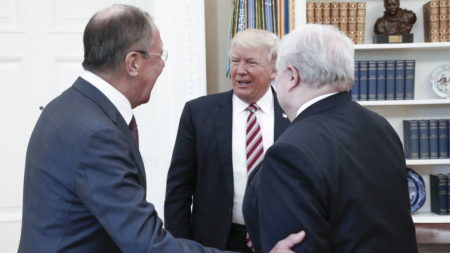 Russian Foreign Minister Sergei Lavrov and Russian Ambassador to the U.S. Sergei Kislyak met with President Trump last week in the Oval Office.