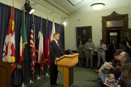 At a May 17, 2017 press conference at the Capitol, Lt. Gov. Dan Patrick warns he'll seek a special session if the House doesn't pass certain legislation.