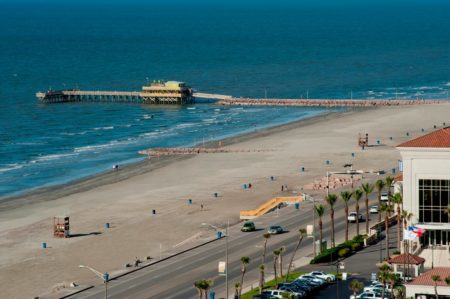 A view of the newly-renovated beach in Galveston.