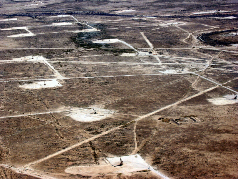 Oil and gas development seen in the West Texas Permian Basin.