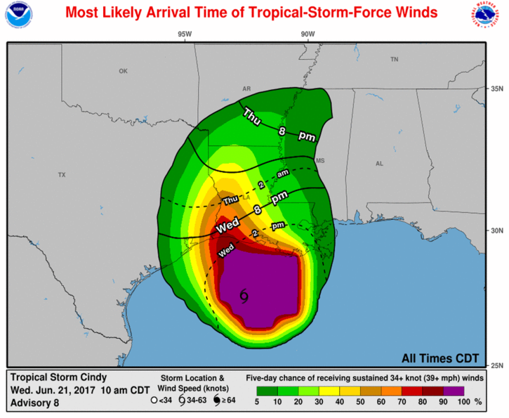 As Tropical Storm Cindy Progresses, Houston Set For Heavy Rains