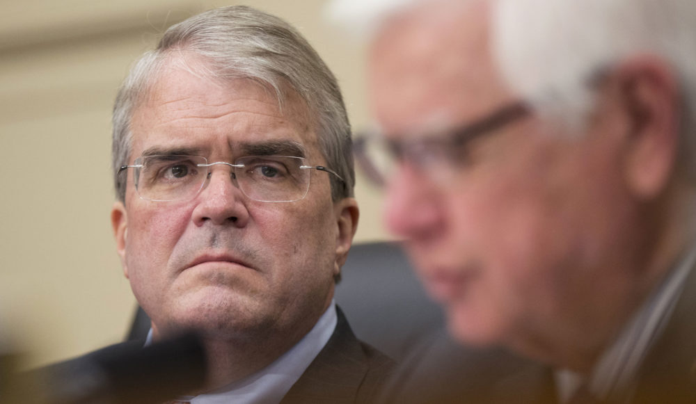 U.S. Rep. John Culberson, R-Texas, left, listens as Rep. Hal Rogers, R-Ky. speaks on Capitol Hill in Washington. Culberson's purchase of stock in a little-known Australian biotech firm earlier this year has come under scrutiny and appears to be a likely issue as the Houston Republican seeks a 10th term next year.