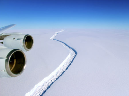 A NASA scientist with project IceBridge took this photo of the crack in November.