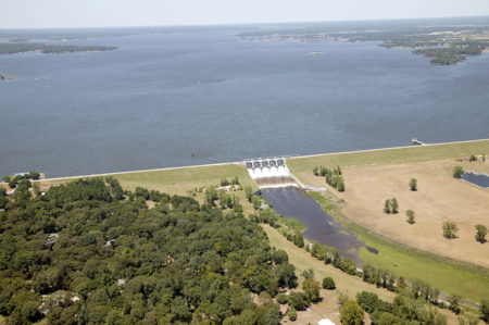 One of the goals of the project is to better predict flood levels downstream from the Lake Conroe dam.