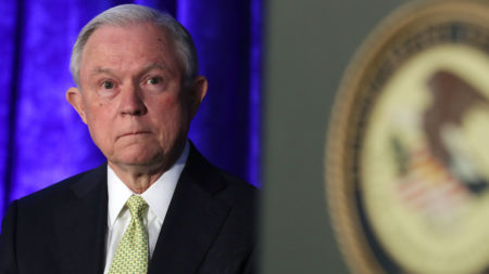 Attorney General Jeff Sessions attends the National Summit on Crime Reduction and Public Safety on Thursday in Bethesda, Md