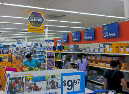 Mass merchants like Walmart are popular for back-to-school shopping.