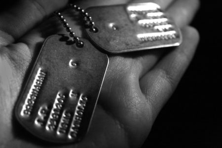Dog tags from a Marine who was in the Vietnam War