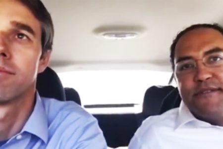 U.S. Reps. Beto O'Rourke (left), D-El Paso, and Will Hurd, R-Helotes, completed their road trip from Texas to Washington, D.C., on March 15, 2017.