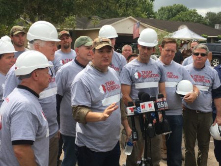 U.S. Senator Ted Cruz and U.S. House Speaker Paul Ryan participated in a press conference in a Friendswood subdivision that was hardly hit by hurricane Harvey.