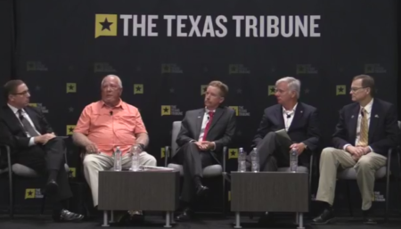 Mayors of Rockport, Port Aransas, Victoria and Port Lavaca speak at a Texas Tribune Event.