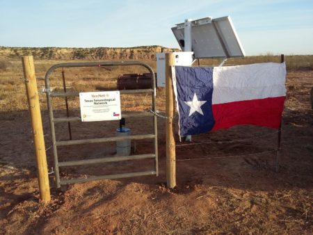 Seismic-monitoring stations across Texas, like this one near Post, record earthquakes' strength and depth.