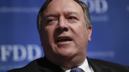 CIA Director Mike Pompeo speaks during the Foundation for Defense of Democracies' National Security Summit in Washington on Thursday.