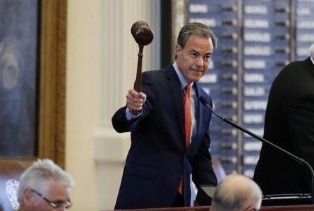 House Speaker Joe Straus gaveled in a special session of the 85th Legislature on July 18, 2017.