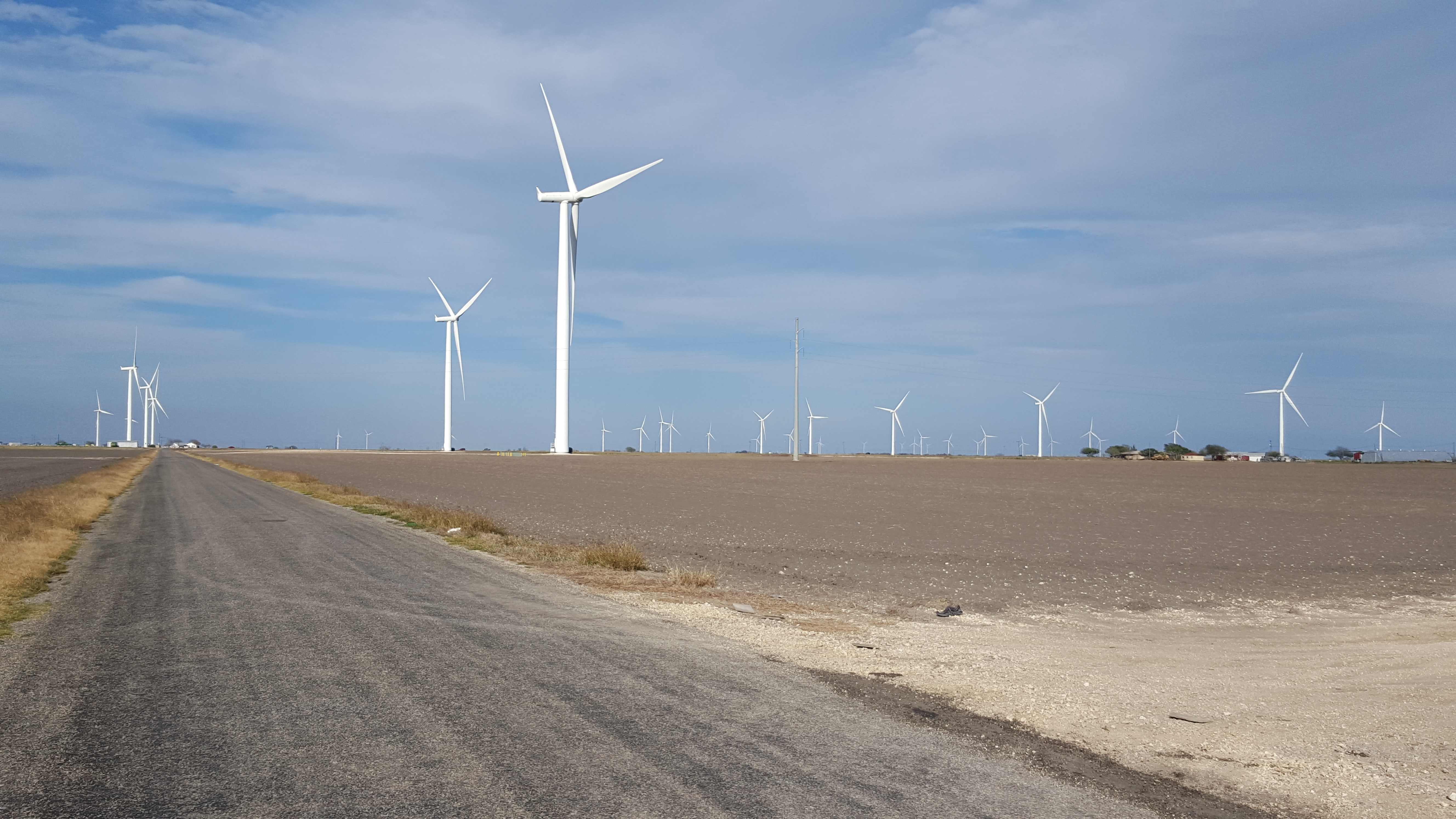 A view of the Papalote Creek wind farm near Corpus Christi, Texas, one of those impacted by Hurricane Harvey.