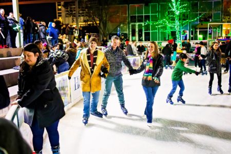 Discovery Green’s winter season includes a wide variety of activities on The ICE, the largest outdoor ice skating surface in the southwest.