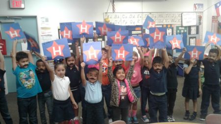 Carrillo Elementary HISD Celebrating the Astros.