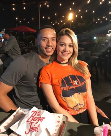 Houston Astros shortstop Carlos Correa purposed after Game 7 of baseball’s World Series Wednesday, Nov. 1, 2017, in Los Angeles.