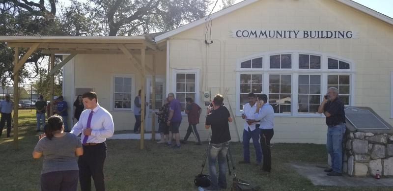 Sutherland Springs residents gather at the Community Building after the shooting at nearby First Baptist church, on Nov. 5th, 2017.
