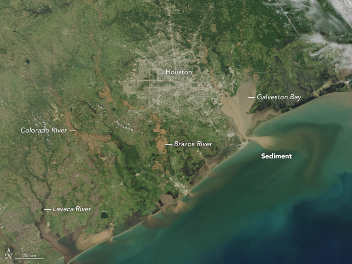 Runoff from Harvey as seen by satellite imaging.