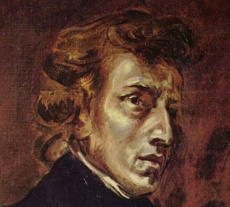 Portrait of Frédéric Chopin by Eugène Delacroix, oil on canvas, 1838.