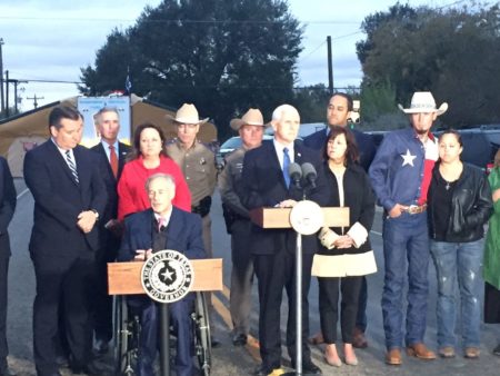 Vice President Mike Pence spoke at a news conference Wednesday afternoon outside the First Baptist Church of Sutherland Springs, where the shootings happened.