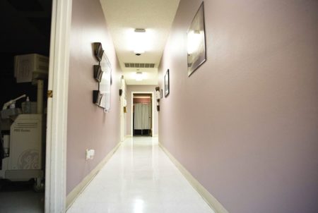 A hallway at the Whole Woman's Health clinic in Austin.