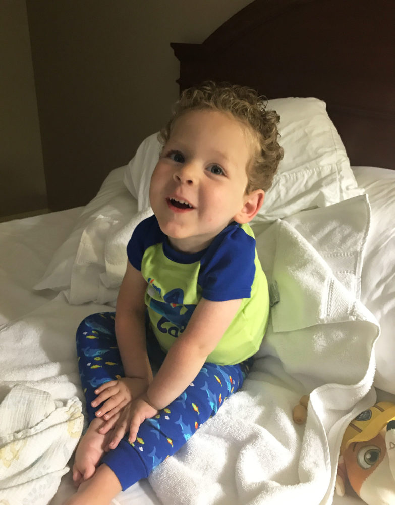 Eli Wheatley, 3, of Lebanon, Ky., was diagnosed in his first few weeks of life with spinal muscular atrophy, a genetic disease of motor neurons that was destroying his muscles. Thanks to a single infusion of experimental gene therapy, his mom says, she continues to see improvement every day.