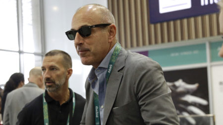 Former NBC TV host Matt Lauer says,"Repairing the damage will take a lot of time and soul searching," after he was fired over allegations of sexual misconduct. He's seen here arriving at Rio de Janeiro International Airport for the 2016 Olympics last year.
