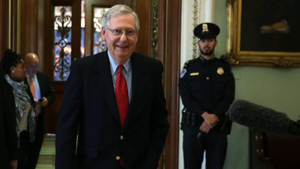 Senate Majority Leader Mitch McConnell said Friday December 1st, 2017 that Republicans had the votes to pass a sweeping overhaul of the country's tax code. The measure passed early Saturday morning, on December 2nd, 2017.