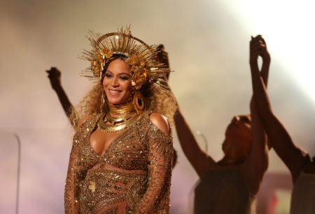 Beyoncé performs at the Grammy Awards in Los Angeles on Feb. 12. "Instead of me telling someone how good I look, I can just send them a picture of Beyoncé in a queen's outfit," Youth Radio's Robert Fisher says.